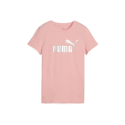 Afbeelding van ESS METALLIC No. 1 Logo T shirt voor Dames, Roze/Zilver, Maat L PUMA