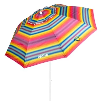 Afbeelding van AKTIVE 62218 Parasol diameter 200 cm, witte buis 28/32 mm, polyester uv50 glasvezel