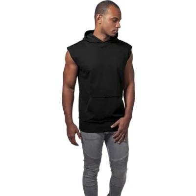 Afbeelding van Urban Classics Open Edge Sleeveless Hoodie/trui L Zwart