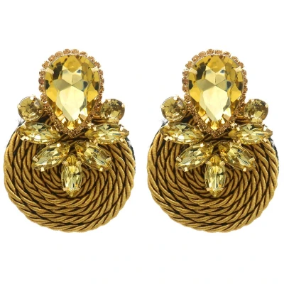 Afbeelding van Statement Oorbellen Rond Kralen 7x4 cm Bruin