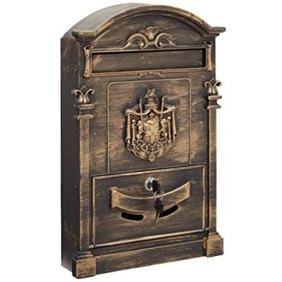 Afbeelding van Arregui Residencia Maxi D 2152/B individuele brievenbus van Aliminium in klassieke stijl, maat L (tijdschriften en C4 enveloppen), brons, 47 x 29 9,5 cm