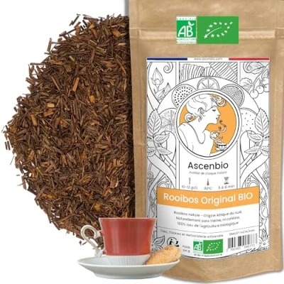 Afbeelding van Ascenbio Rooibos Origineel biologisch los 180g bereid en verpakt in Frankrijk afbreekbare verpakking