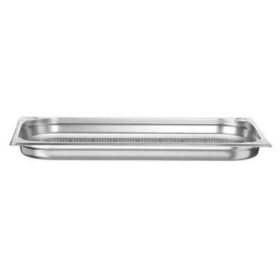 Afbeelding van HENDI Gastronorm container, temperatuurbestendig van 40 tot 300C, geschikt voor ovens, bain marie en vriezers, chafing dishes, geperforeerd, 5.3L, GN 1/1, 530x325x(H)40mm, roestvast staal