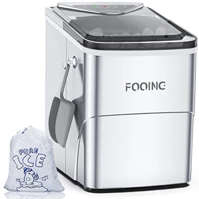 Afbeelding van IJsblokjesmachine, ijsmaker met zelfreinigende functie, 15kg/24u, 9 ijsblokjes in slechts 6 minuten. Geluidsarme werking, Ice Cube Maker, ijsblokjesmaker voor gebruik huishoudens, kantoren