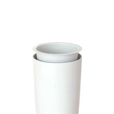 Afbeelding van Artevasi Santorini Pot, Ronde Bloempot Met Insert, Binnen of Buiten, 65cm hoog, Wit