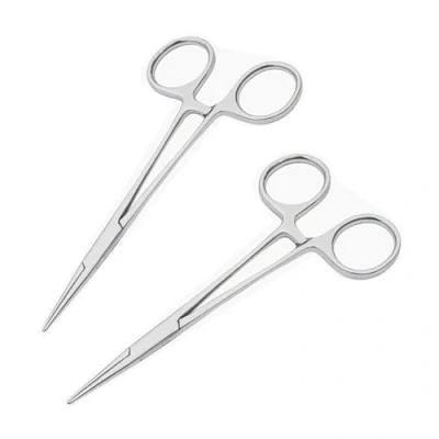 Afbeelding van 2 stuks vergrendelingtang, piercingtang, 12,5 cm zelfvergrendelende vistang, multifunctionele roestvrijstalen pincet tang met krachtige getande kaak voor einde naaien solderen doe het zelf knutselen