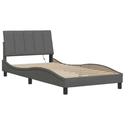 Afbeelding van Bedframe stof donkergrijs 100x200 cm
