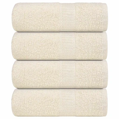 Afbeelding van vidaXL Gastendoekjes 4 st 30x50 cm 360 g/m² 100% katoen crèmekleurig