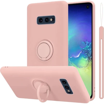 Afbeelding van Cadorabo Hoesje geschikt voor Samsung Galaxy S10e in LIQUID ROZE Beschermhoes van TPU silicone Case Cover met ring