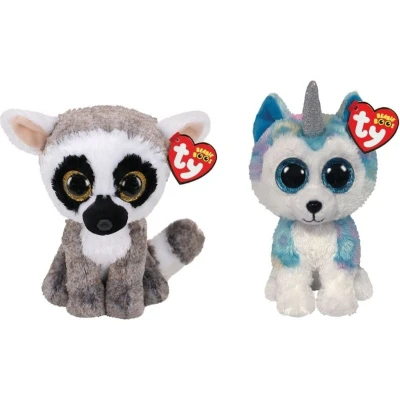 Afbeelding van Ty Knuffel Beanie Boo&quot;;s Linus Lemur &amp; Helena Husky