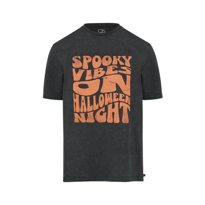Afbeelding van QS Halloween Tshirt print, Heren, Maat: Medium, Schwarz