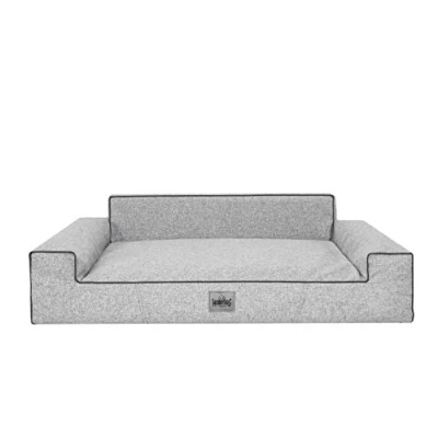 Afbeelding van Bjird Hondenbed hondenmand voor kleine, middelgrote en grote honden hondenkussen hondensofa hoes afneembaar wasbaar Glamour New Maat: XL: 116 x 78 cm Ash Inari