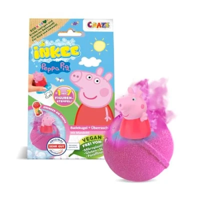 Afbeelding van INKEE Surprise Peppa Pig badbruisballen voor kinderen, met verrassing, speelgoed in de badkuip, badaccessoire kinderen aardbeiengeur