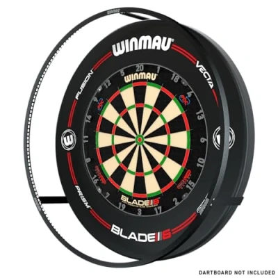 Afbeelding van WINMAU Plasma Dartboard Lichtpakket Zwart 360 Graden Licht met zwarte Pro Line Dartbord Rand