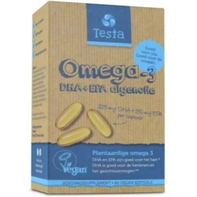 Afbeelding van testa omega 3 algenolie 325mg DHA + 150mg EPA 60 capsules