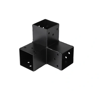 Afbeelding van Paalverbinder 3 weg hoekmodel 70 x mm zwart
