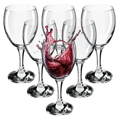 Afbeelding van KADAX Wijnglazen, vaatwasmachinebestendige wijnkelk, hoogwaardige en elegante glazen voor rode witte wijn, wijnglas met lange stijl, kelkglazen het serveren (6 x 340 ml, wijn)