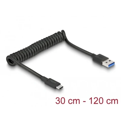 Afbeelding van Delock USB 3.1 Gen 2 Coiled Cable Type A male to C™