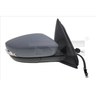 Afbeelding van Buitenspiegel Tyc 332 0080 Links Met grondlaag Instellen: kabel, Bol vormig SKODA: Fabia III Hatchback