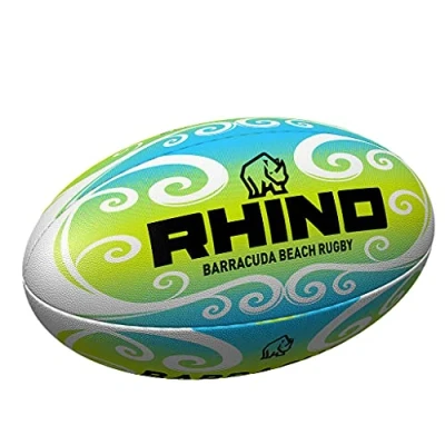 Afbeelding van Rhino Barracuda Beach Pro Rugbybal Groen/Blauw/Wit Midi