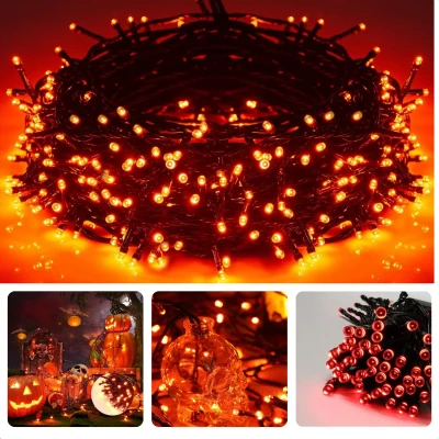 Afbeelding van Cheqo® Kerstverlichting Kerstboomverlichting Kerstlampjes Sfeerverlichting LED Verlichting Voor Binnen en Buiten Tuinverlichting Feestverlichting Lichtsnoer Rood Timer 120 LED&#039;s 9M 8 Lichtfuncties