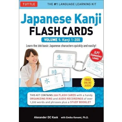 Afbeelding van Japanese Kanji Flash Cards Kit vol 1 /anglais: 200: JLPT Beginning Level: Learn 200 Characters Including Native Speaker Audio, Sample Sentences &amp; Compound Words: Volume