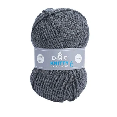 Afbeelding van Knity 6 DMC 100g wol Gris fonc� 786