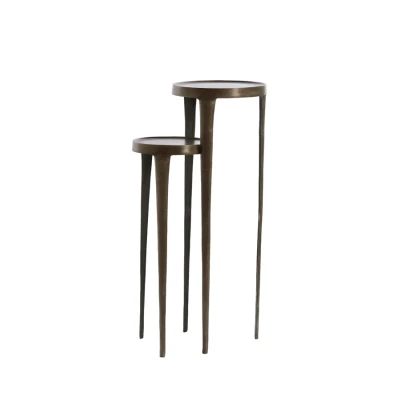 Afbeelding van Light &amp; Living Zuil TOBIAS Ø35x100cm Bruin Set van 2
