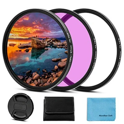 Afbeelding van Fotover 82 mm filterkit, UV CPL FLD filterset universele beschermingsfilter circulaire polarisatiefilter met centrale klem lensdop compatibel Canon , Nikon Sony Pentax Olympus