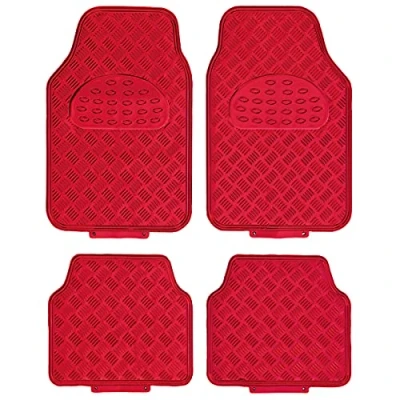 Afbeelding van Race Sport Automattenset Alu look Universeel Pvc Rood 4 delig