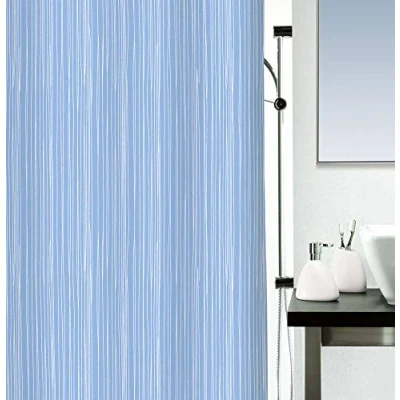 Afbeelding van Spirella 180 x 200 cm, collectie Raya, textiel douchegordijn, 100% polyester, blauw, wit