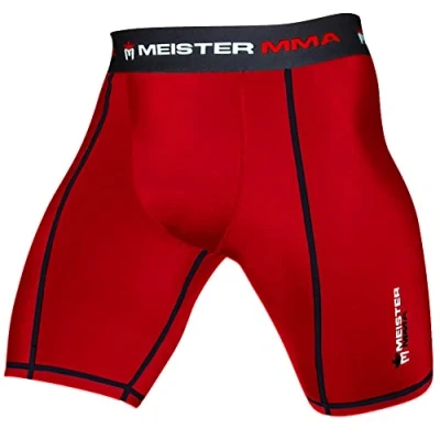 Afbeelding van Meister MMA Compressie Rush Fight Shorts met Cup Zakje Rood Medium (32 33)