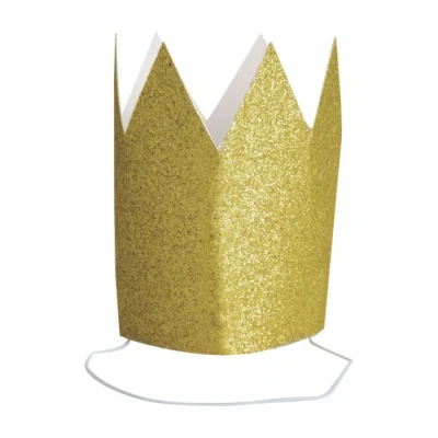 Afbeelding van Papieren kroontjes goud (4st)