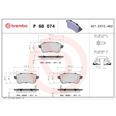 Afbeelding van Brembo Remblokset P 68 074