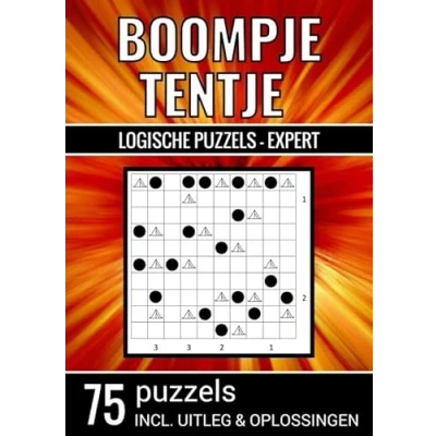 Afbeelding van Boompje Tentje Logische Puzzels Expert 75 Puzzels, Incl. Uitleg &amp; Oplossingen