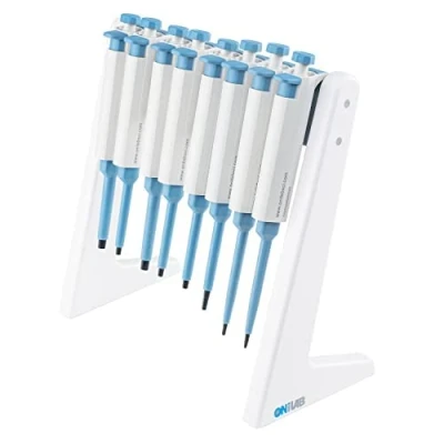 Afbeelding van ONiLAB S Lab Lineair micropipet/pipetrek, pipetstandaard, pipethouder, geschikt voor maximaal acht laboratoriumpipetten