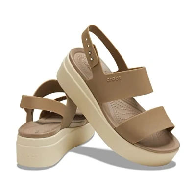 Afbeelding van Crocs Brooklyn lage wig Klomp dames,Kaki bot,32/33 EU