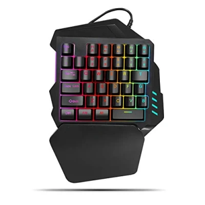 Afbeelding van Eenhandig toetsenbord, mini gamingtoetsenbord Gaming toetsenbord Linkshandig membraan Keycap voor Win XP computer
