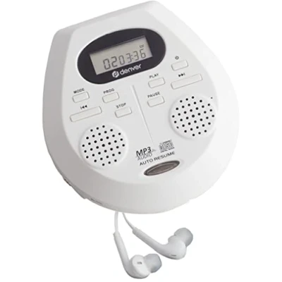Afbeelding van Denver Discman Draagbare CD &amp; MP3 speler Anti shock Ingebouwde speakers Inclusief Oordopjes CD, R, RW, DMP395