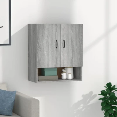 Afbeelding van Wandkast 60x31x70 cm bewerkt hout grijs sonoma eikenkleurig