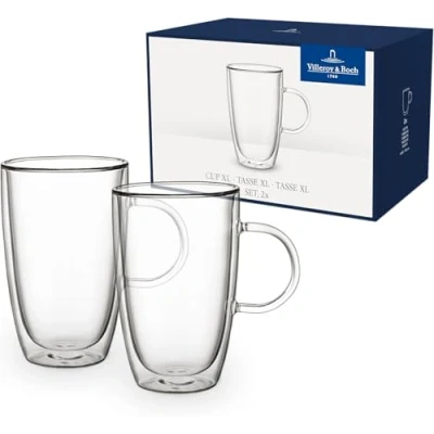 Afbeelding van Villeroy &amp; Boch Dubbelwandige Glazen Artesano Hot Cold Beverages 450 ml 2 Stuks Met Oor