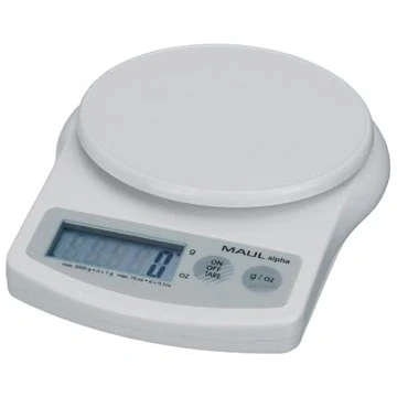 Afbeelding van MAUL postweegschaal Alpha 5 kg ( /1gr) incl. batterij wit brievenweger