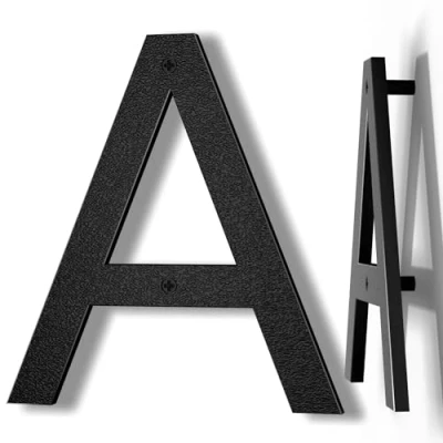 Afbeelding van Yafimea Zwart Huisnummer, Hoogte 20 cm, Stevig ABS Plastic met 3D Drijvend Effect (Brief A)