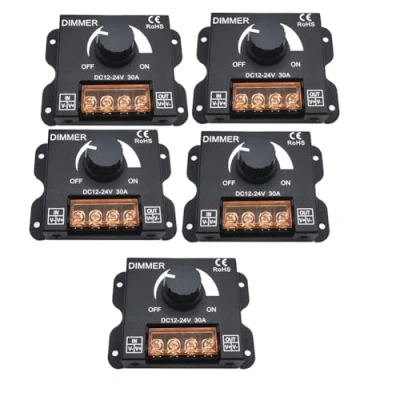Afbeelding van Herxermeny 5 stuks DC 12 V 24 led dimmer schakelaar 30 A spanningsregelaar instelbare controller voor ledstrips, dimschakelaar