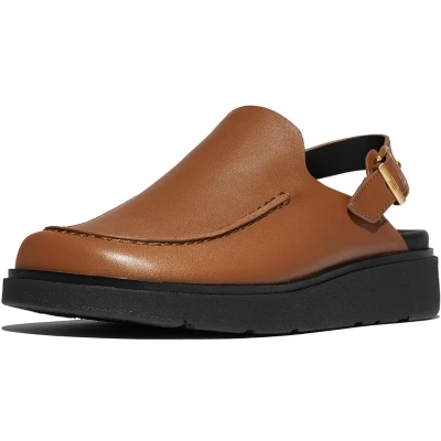 Afbeelding van FitFlop Gen FF Leather Back Strap Moc Mules BRUIN Maat 38