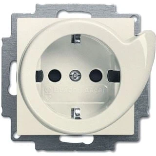 Afbeelding van Abb busch jaeger wandcontactdoos ra kv centraalplaat uitwerp inbouw s ivoor 2cka002013a5416