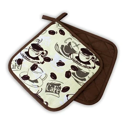 Afbeelding van Pannenlappen, keuken, café, bruin, 2 delig, PSA categorie II hittebestendig tot 250 C, getest en gecertificeerd product