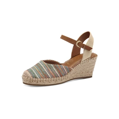 Afbeelding van Tamaris Sandalen met sleehak, Dames, Maat: 41, Multicolor Textiel