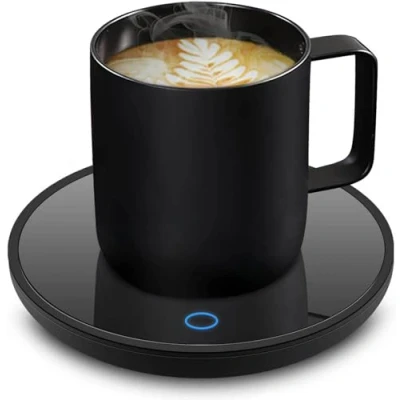 Afbeelding van Azyh Kaarsenwarmer, slimme koffiewarmer voor bureau, elektrische koffiemokwarmer met automatische uitschakeling, bekerwarmer plaat veilig koffie, cacao, melk, kaars, voedsel, warmer thuis,