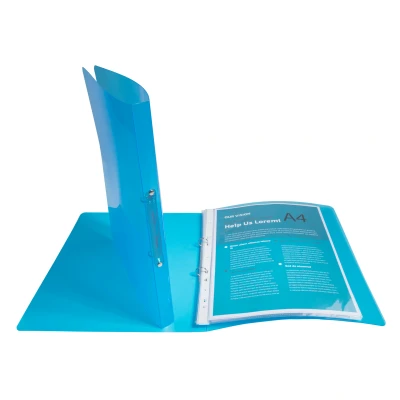 Afbeelding van Exacompta ringmap Crystal, ft A4, 2 ringen van 1,5 cm, blauw